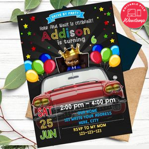 African Boss Baby Drive By Birthday Parade Invitation Printable Instant Download