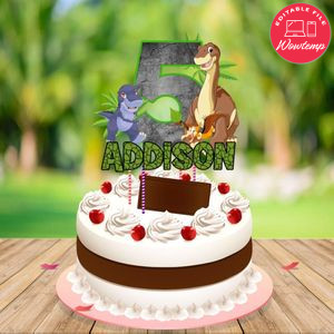Land before time Birthday Cake Topper Template Printable Instant Download