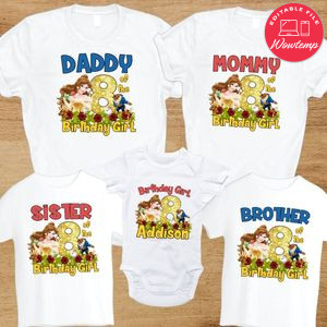 Belle Beauty and The Beast Birthday Family Trip Vacation PNG file template