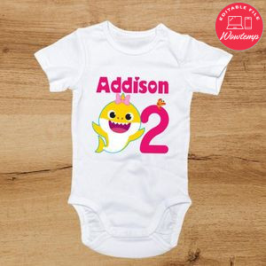 Girl Baby Shark 2nd Birthday Bodysuit