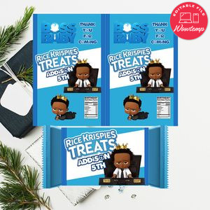 African American Baby Boss Rice Krispie Treat Digital File Printable Instant Download