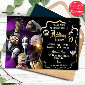 Addams Family Invitation Customizable Template Instant Download