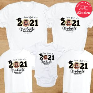Proud Graduate Class of 2021 Family Matching Custom Photo Shirts