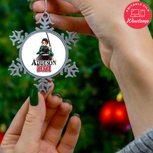 Demon slayer Pewter Snowflake Ornament Gift