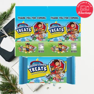 Paw Patrol Rice Krispie Treat Digital File Template Instant Download