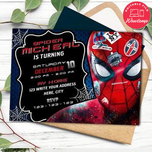 Editable Spider Man Far From Home Invitation Instant Download
