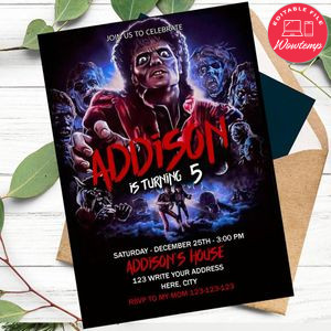 Thriller John Landis Invitation Customizable Template Instant Download