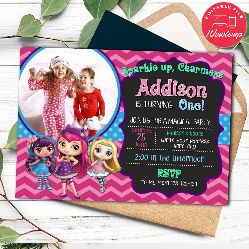 Little Charmers Birthday Flyer With Photo Printable Instant Download