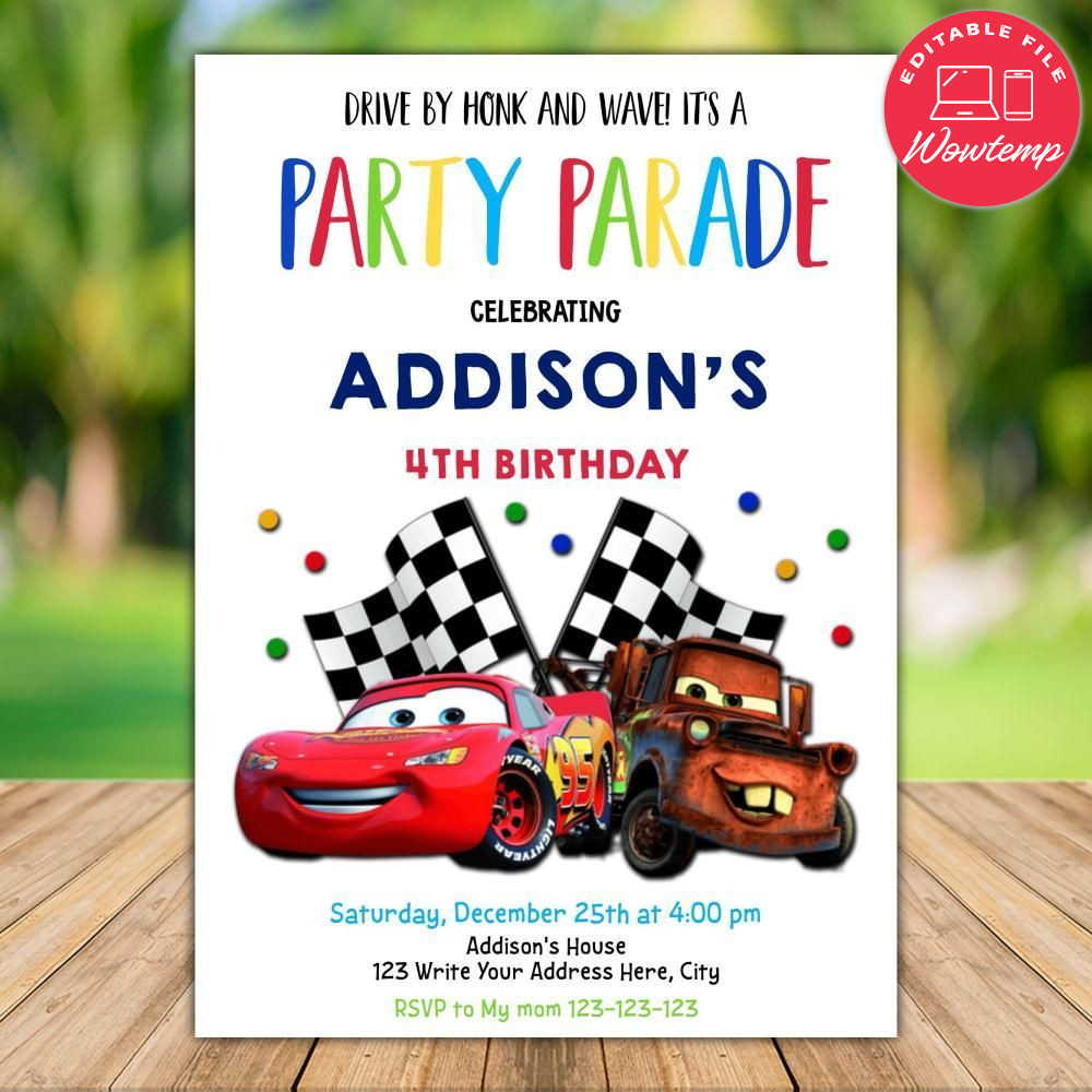 Printable Disney Drive by Birthday Flyer Instant Download