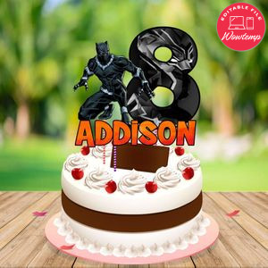 Black Panther Birthday Cake Topper Template Printable Instant Download