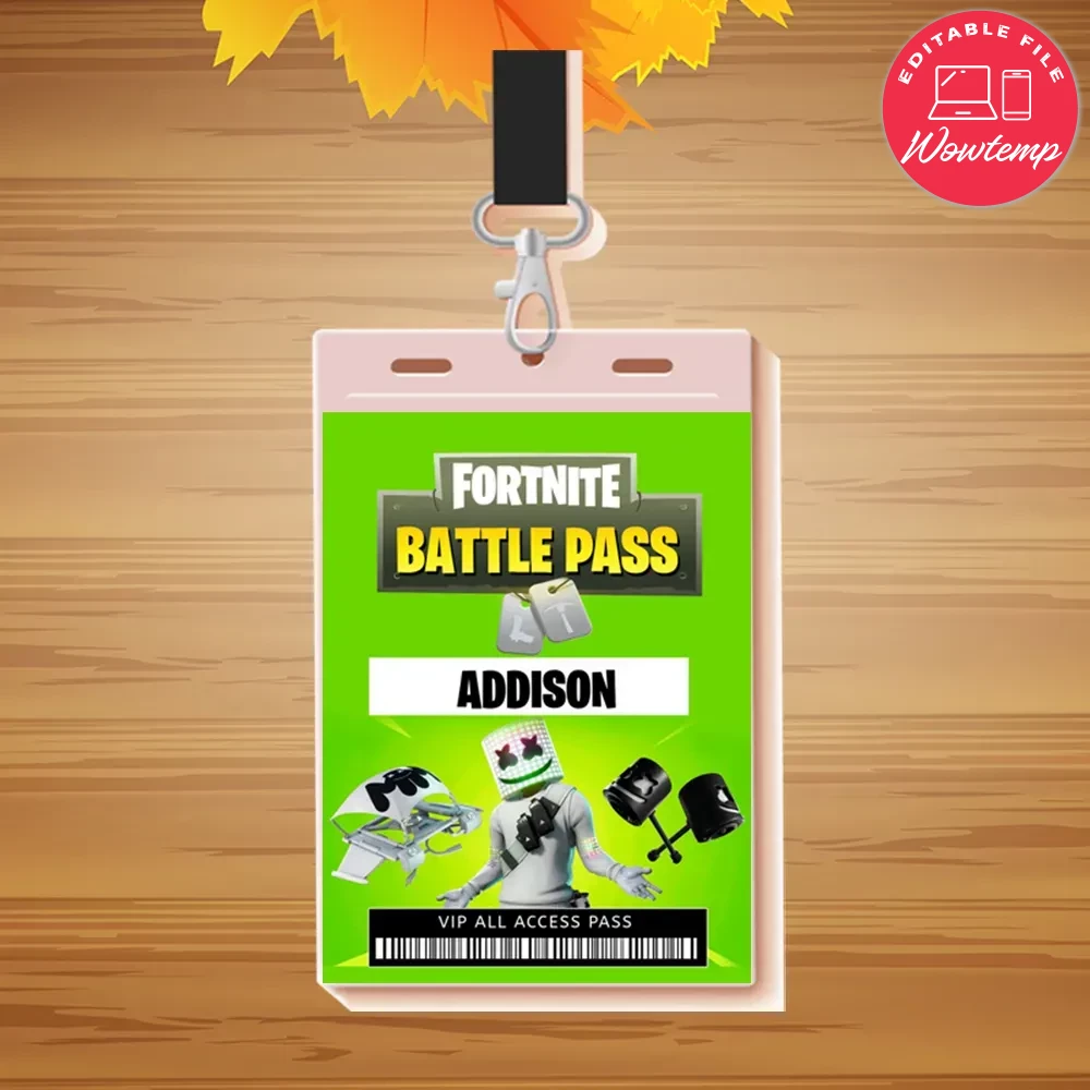 Marshmello Gamer VIP Battle pass Customizable Template DIY | Wowtemp