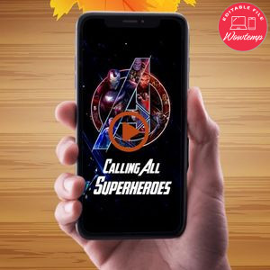 Digital Avenger Customizable Mp4 Video Invitation File Template Instant Download