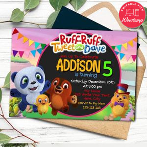 Ruff Ruff Tweet Invitation Template to Print at Home Instant Download