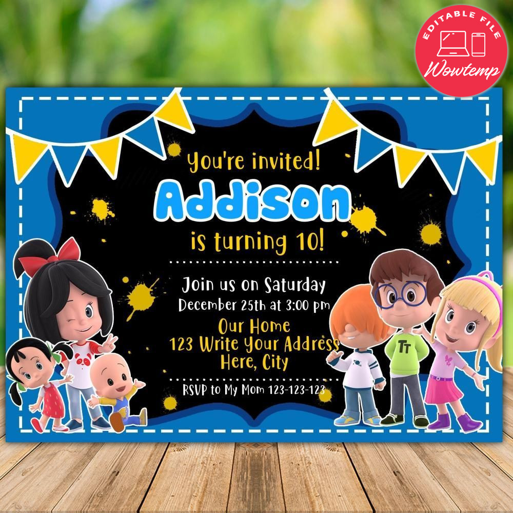 Printable Cleo and Cuquin Birthday Flyer Instant Download