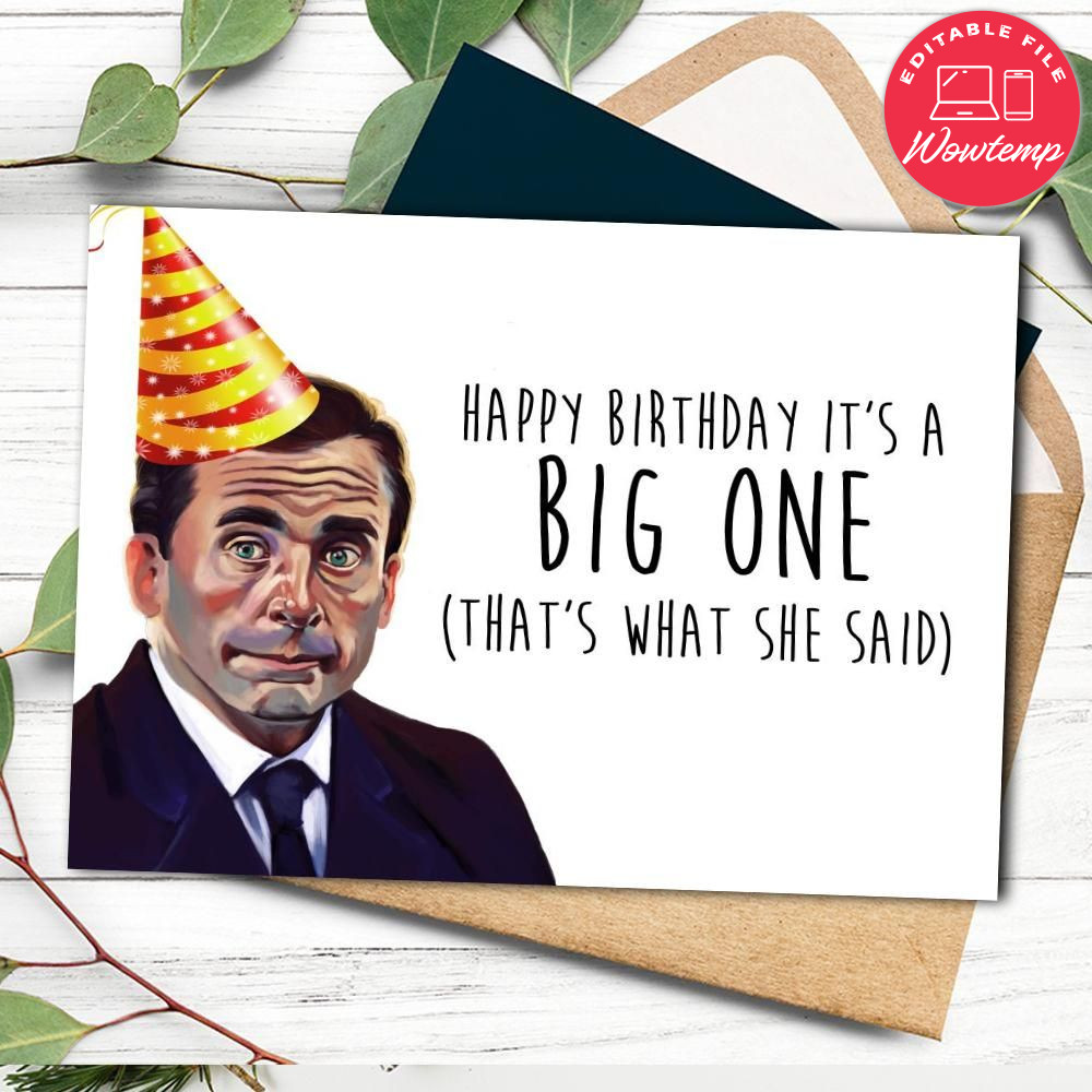 Michael Scott Happy Funny Birthday Card DIY | Wowtemp