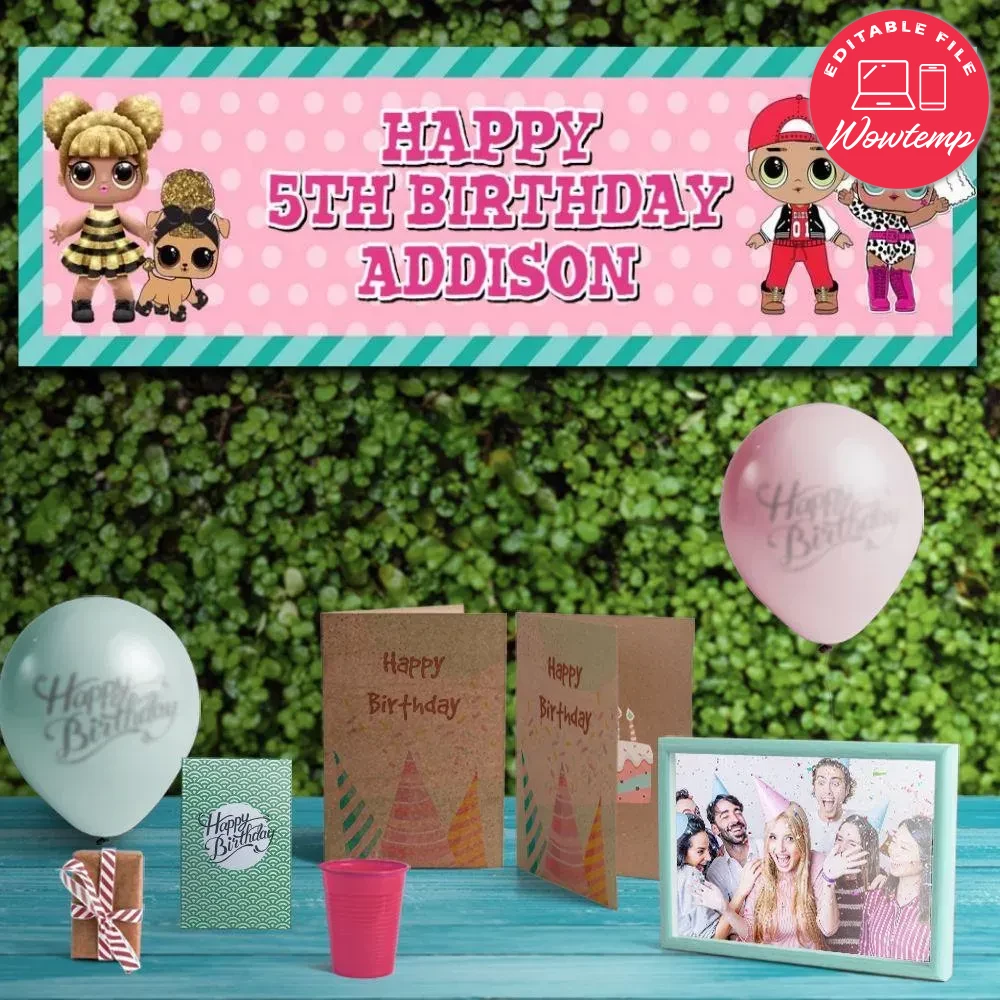 Lol Surprise Birthday Banner Printable Instant Download | Wowtemp