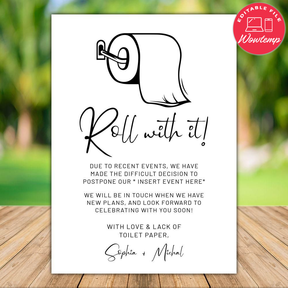 Printable Postponed Date Announcement Template Instant Download | Wowtemp