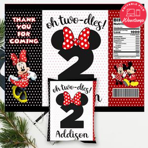 Oh Twoodles Minnie Mouse Birthday Chip Bag Digital File Instant Download