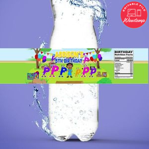 Akili and Me Water Bottle Label Template to Print at Home Instant Download