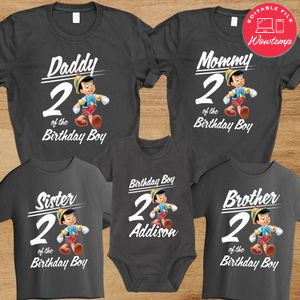 Pinocchio Birthday Family Trip Vacation T-Shirt