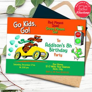 Go dog go Invitation Template to Print at Home Instant Download