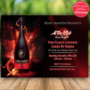 Remy Martin Invitation Template to print at home Instant Download
