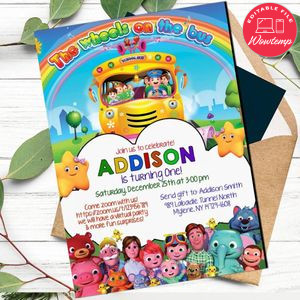 Printable Cocomelon Zoom Birthday Party Video Chat Invitation Template Instant Download