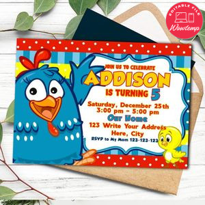 Gallina pintadita Invitation Template to Print at Home Instant Download