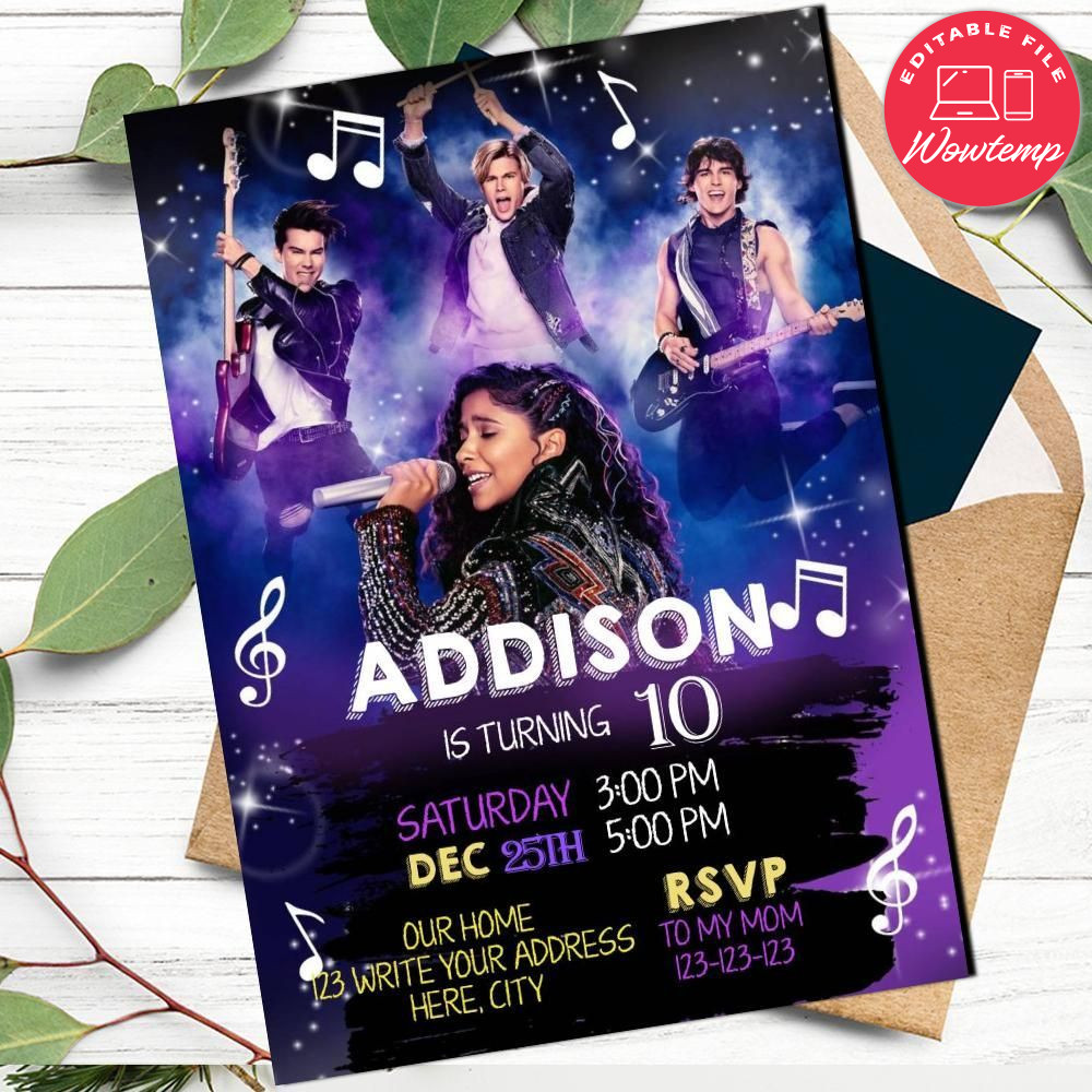 Julie and the phantoms Birthday Flyer Template to Print at Home Instant Download