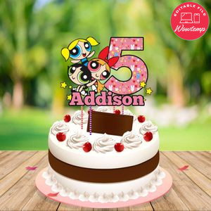 PowerPuff Girls Birthday Cake Topper Template Printable Instant Download