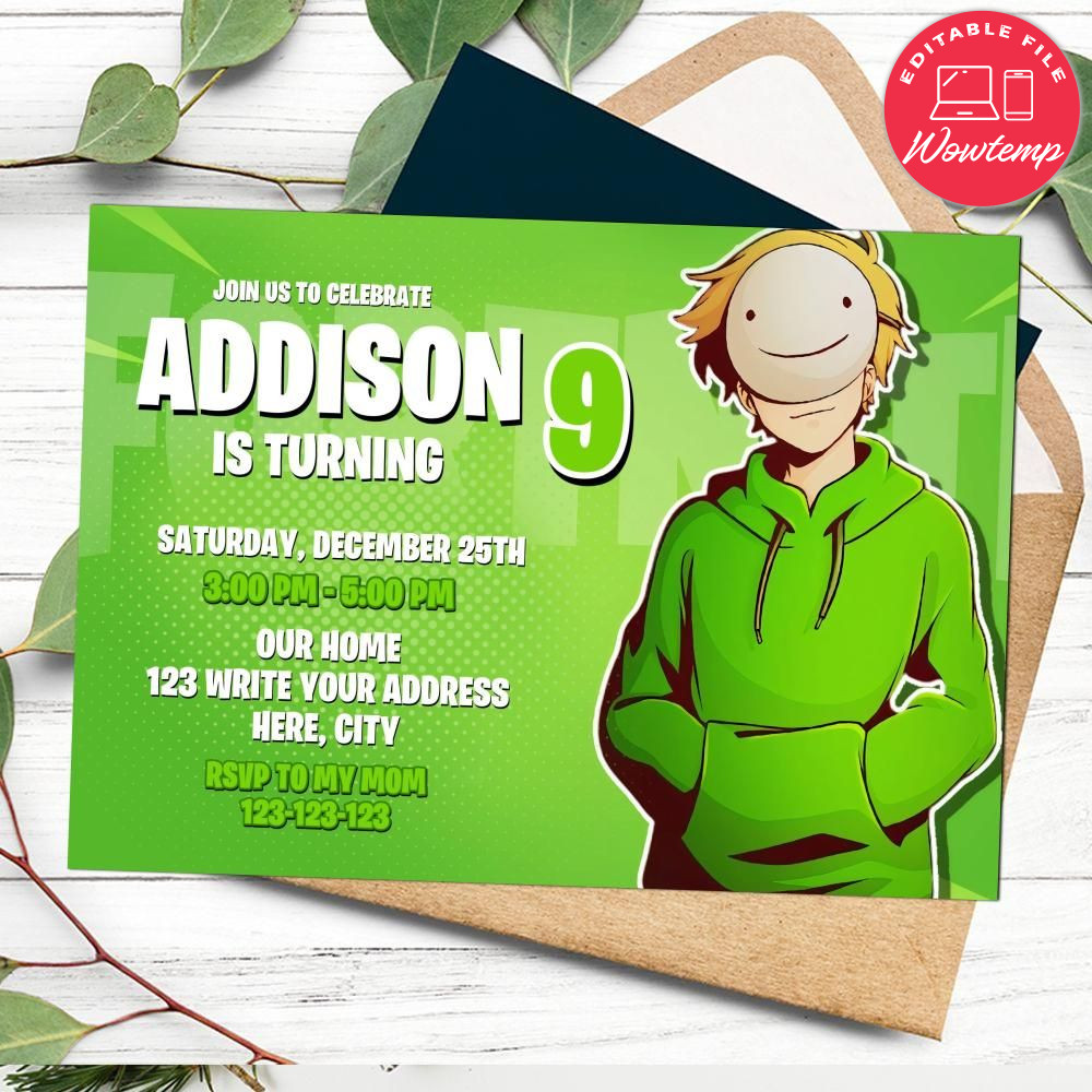 Dream smp Invitation Customizable Template DIY | Wowtemp