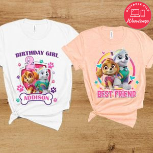 Skye and Everest Birthday Family Trip Vacation T-Shirt
