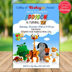 Printable Baby TV Show Party Birthday Invitation Instant Download