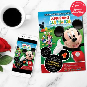 Clubhouse Invitation Customizable Template Instant Download