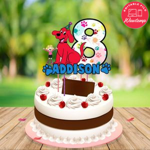 Clifford Birthday Cake Topper Template Printable Instant Download