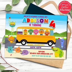 Noodle and pals Invitation Template to Print at Home Instant Download