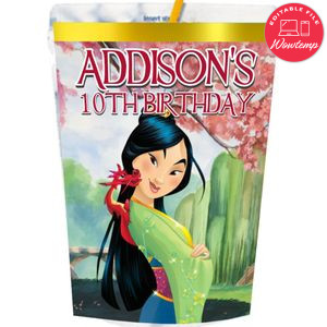 Mulan Capri Sun Labels Digital File Printable Instant Download