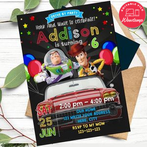 Toy Story 4 Drive By Birthday Parade Invitation Printable Instant Download