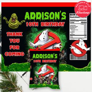 Ghostbusters Chip Bag Digital File Printable Instant Download