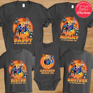 Girl Space jam Birthday Family Trip Vacation T-Shirt