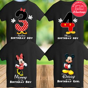 Printable Mickey Mouse T Shirts Family Templates Instant Download