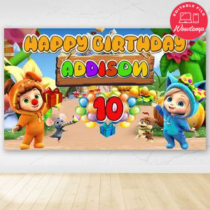 Printable Dave and Ava Backdrop Digital File Template Instant Download