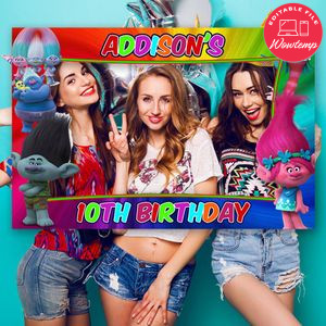 Trolls Party Photo Booth Frame Digital File Printable Instant Download