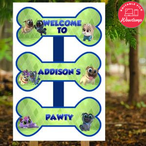 Puppy Dog Pals Birthday Welcome Sign Digital File Printable Instant Download