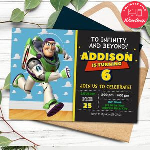 Toy Story Buzz Lightyear Birthday Invitation Printable Instant Download