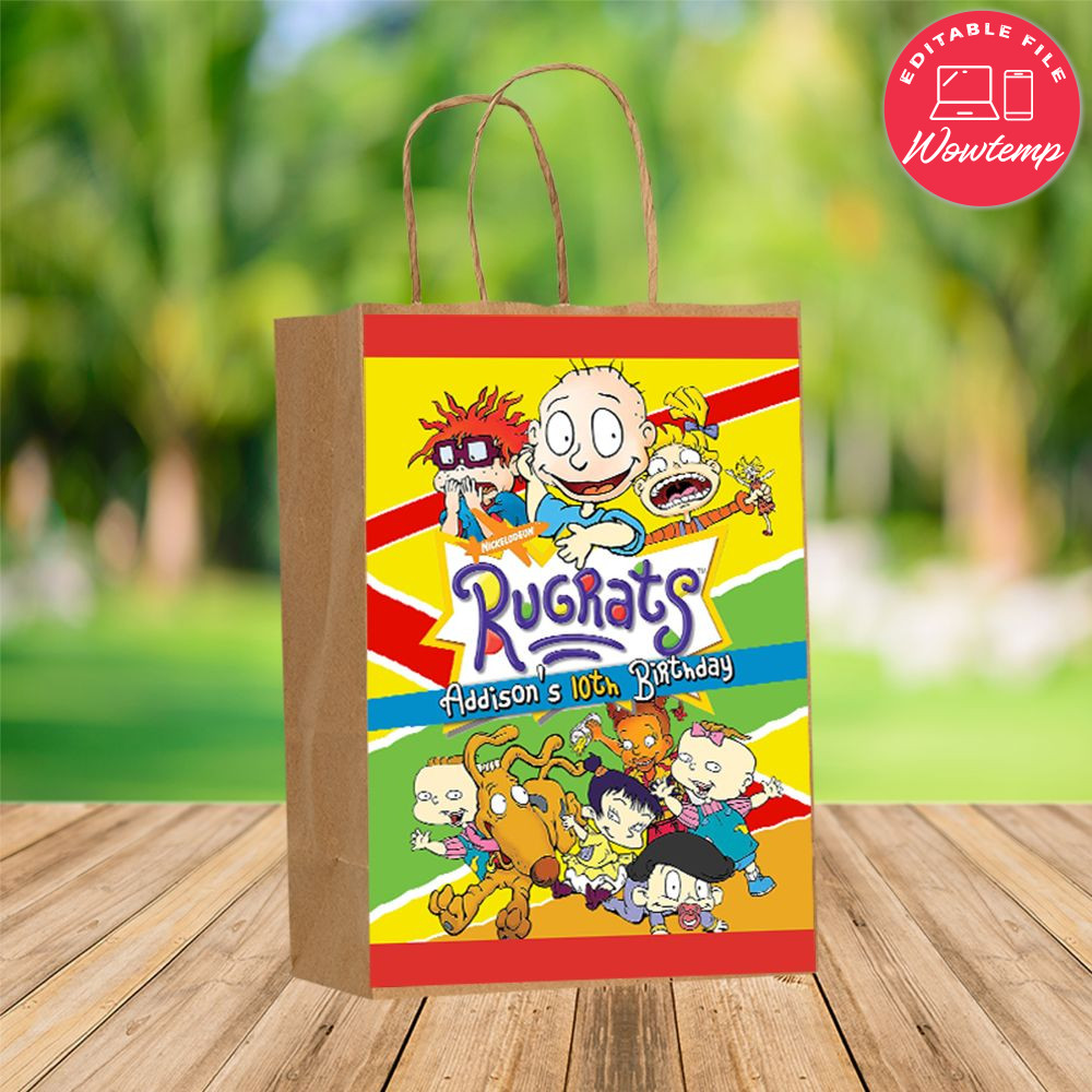 Custom Rugrats Inspired Gift bag Label to print at home DIY | Wowtemp