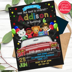 Daniel Tiger Drive By Birthday Parade Invitation Printable Instant Download