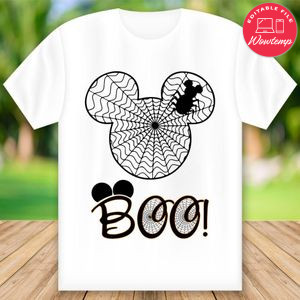 Mickey Mouse Spider Web Boo Shirt PNG File Template Instant Download