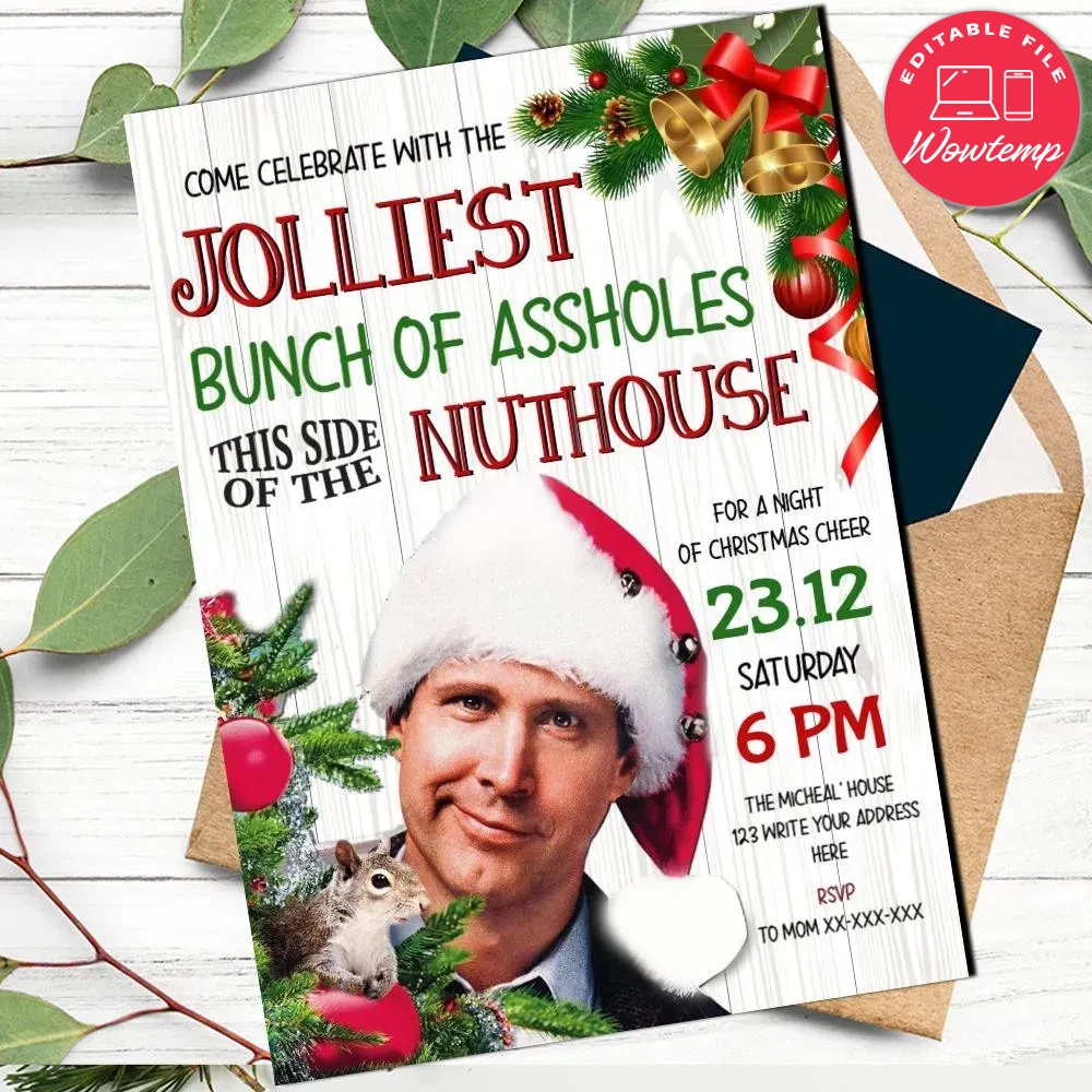 Funny Clark Griswold Invitation Christmas Vacation Invitation DIY | Wowtemp