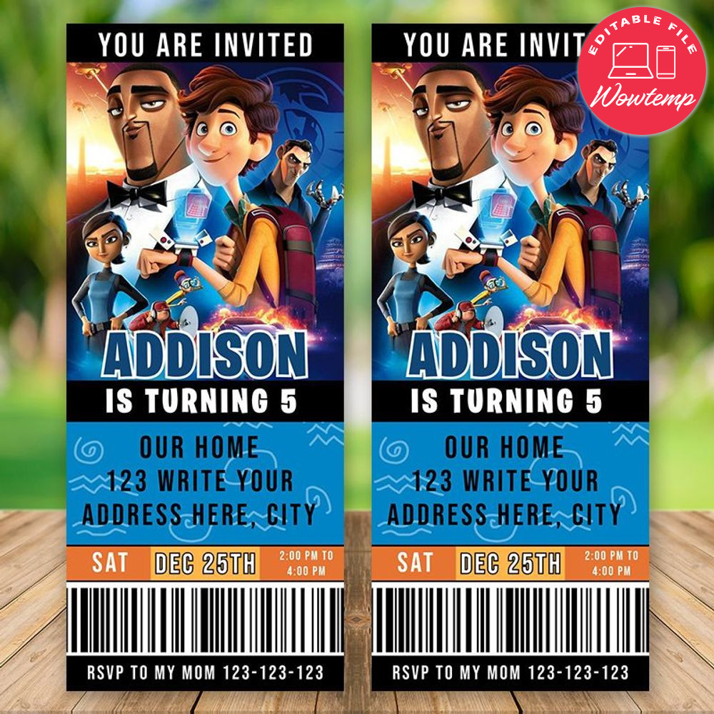 Editable Pies In Disguise Birthday Ticket Invitation Instant Download